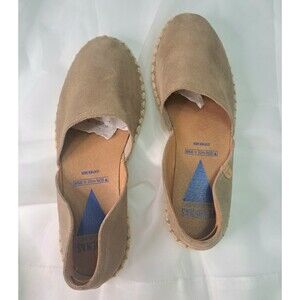 VERBENAS Carmen Tan Suede Espadrille‎ Flats D' Orsay Women's Slip-On 7-7.5 Boho